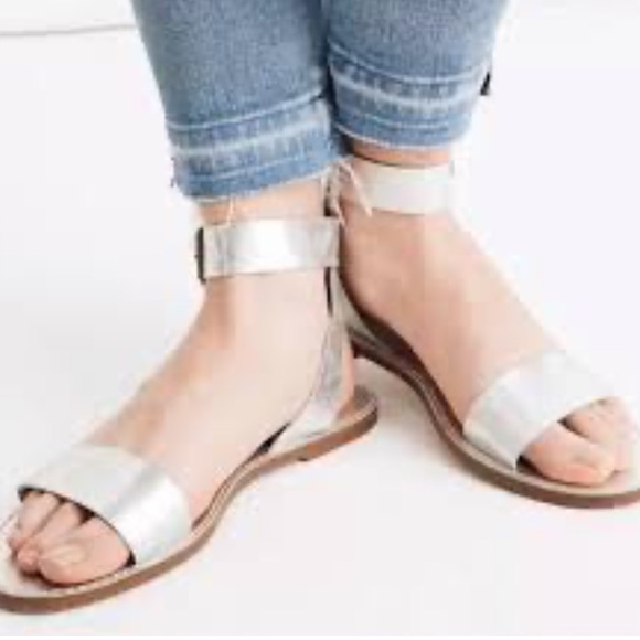 Madewell The Boardwalk Ankle Strap Leather Metallic Sz Women’s 8 - Picture 2 of 15